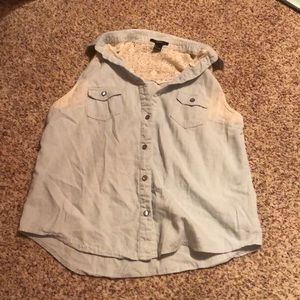 Jean Vest with Lace detail